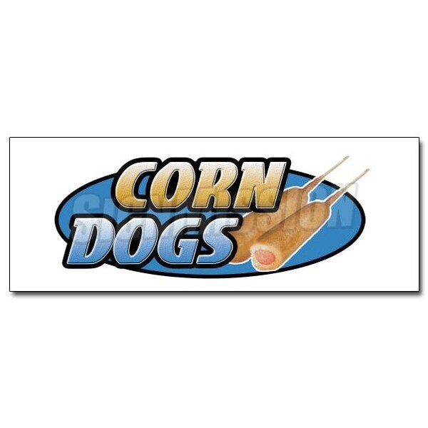 12in CORN DOG DECAL sticker hot dogs trailer cart on a stick festival carnaval, D-12 Corn Dogs